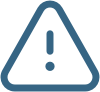 blue caution triangle icon