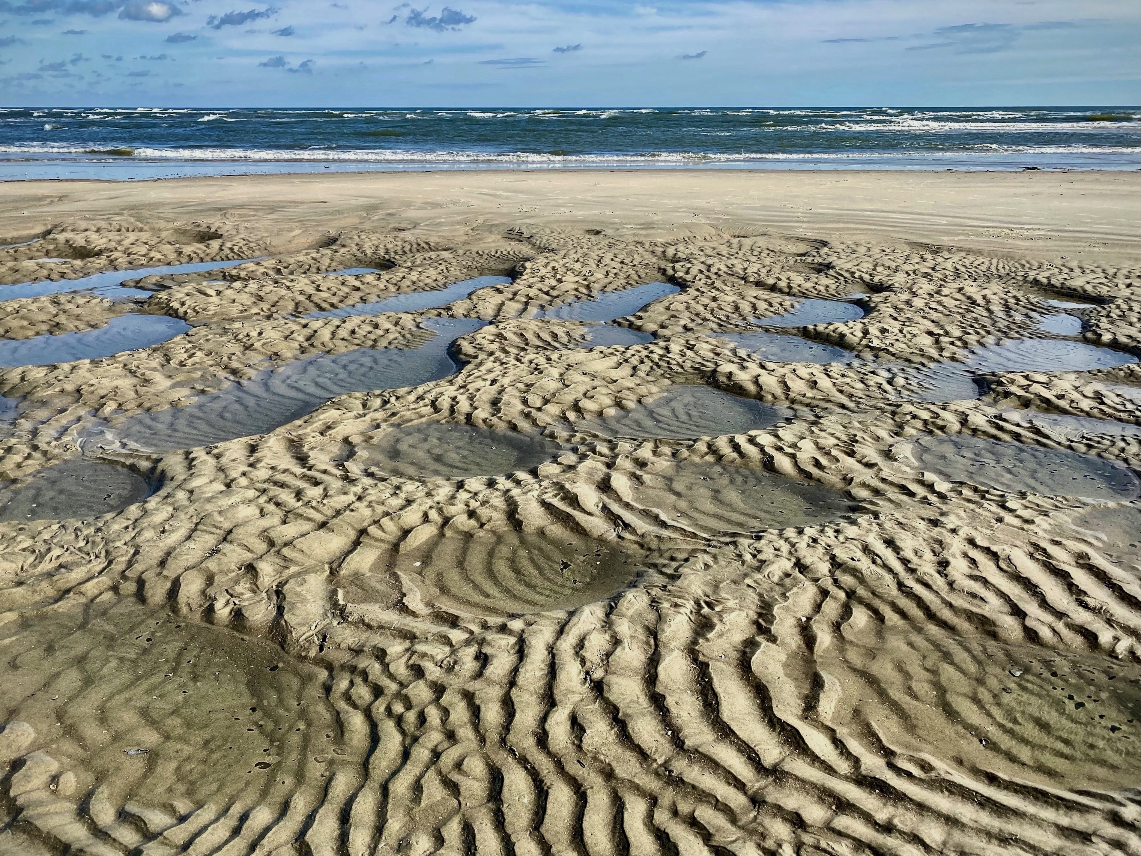 Picture of a beach sand with ocean in background