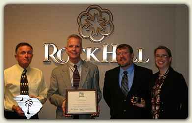 From left to right: Marty Burr (The City of Rock Hill Fleet Manager), Harry Mathis (DHEC), Steven Moseley (DHEC), and Rebecca Hook (The City of Rock Hill