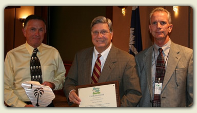From left to right: Marty Burr (The City of Rock Hill Fleet Manager), Mayor Doug Echols and Harry Mathis (SCDES