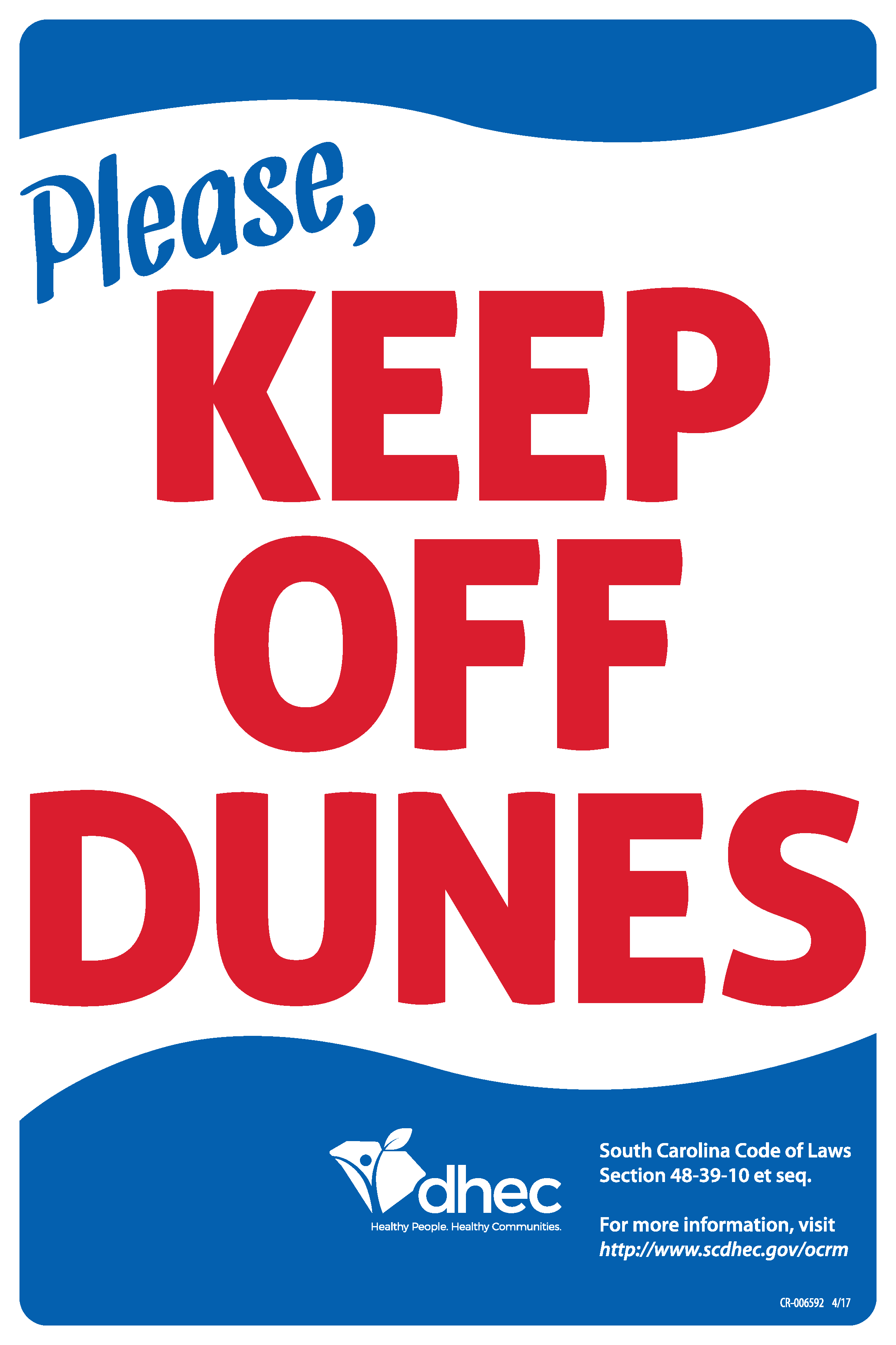 Keep off the dunes signage