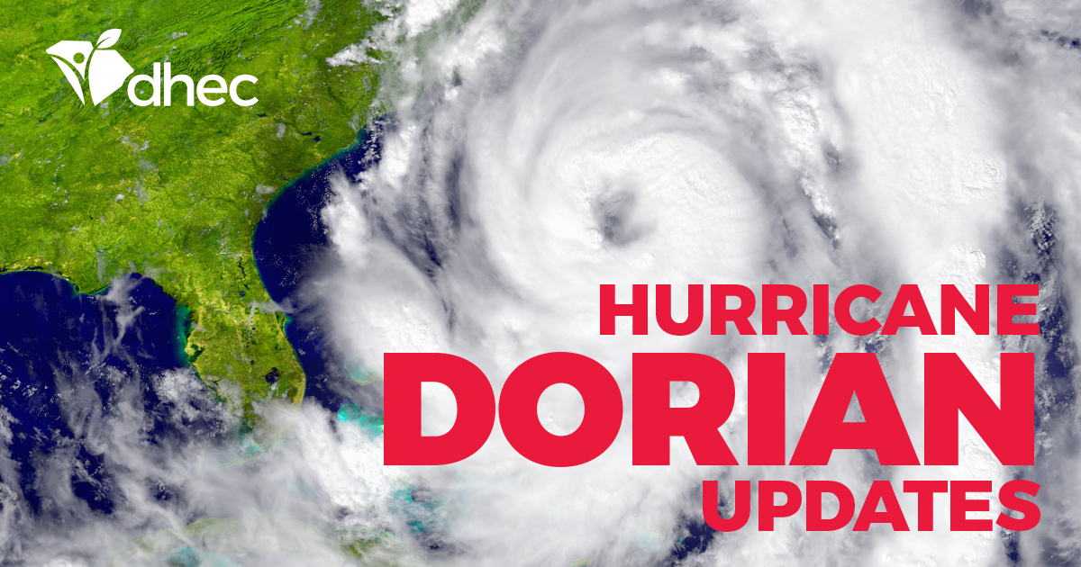 DHEC Hurricane Dorian Updates graphic