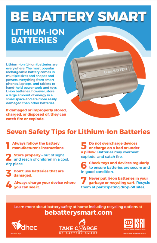 Lithium-Ion Batteries - 7 tips poster pdf image