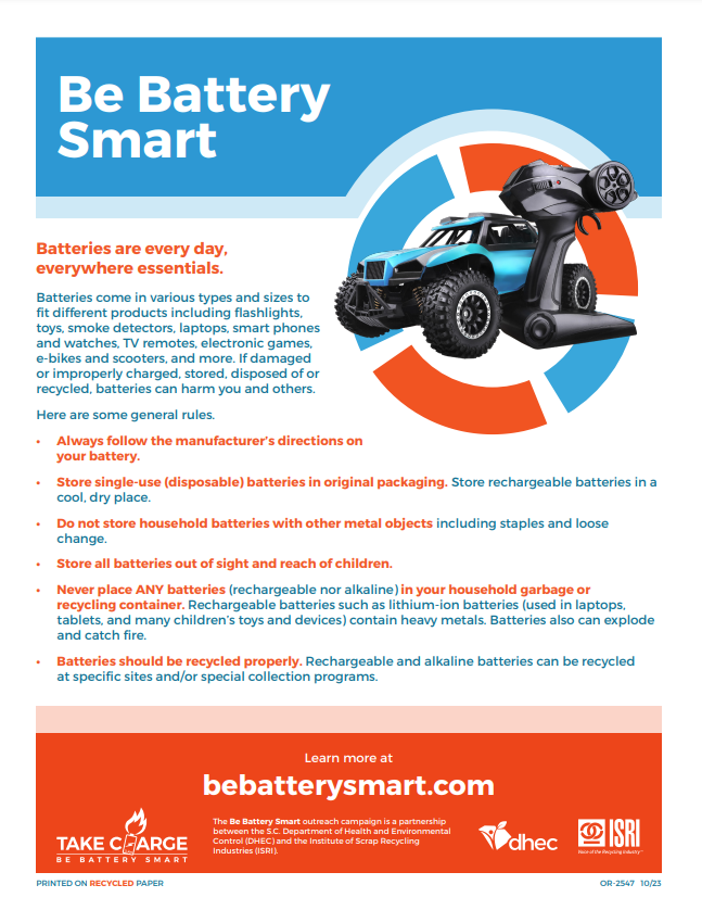 Be Battery Smart - The Basics fact sheet pdf image