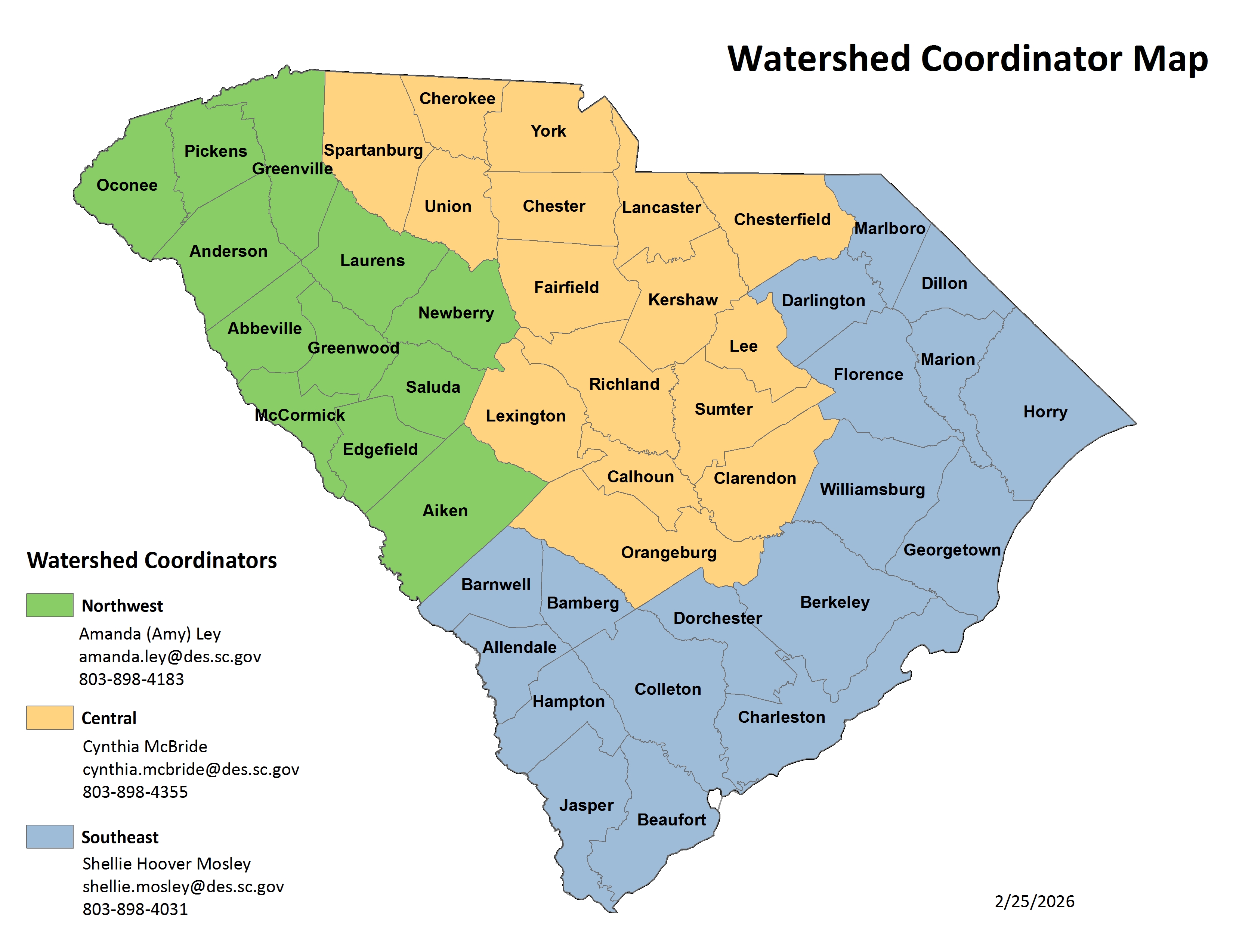 watershed coordinator map