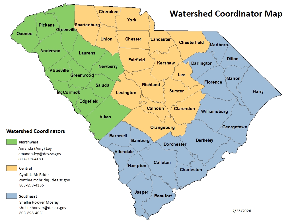 Watershed Coordinator Map