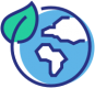 Earth with leaf icon