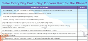 Earth Day Checklist