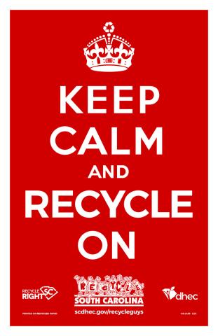 Keep Calm and Recycle On poster graphic