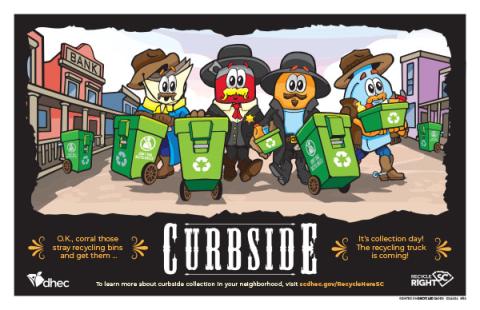 Tombstone Curbside Recycling poster graphic