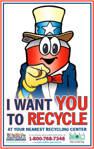 I WANT YOU to Recycle poster graphic