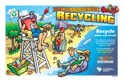 Don't Take a Vacation from Recycling poster