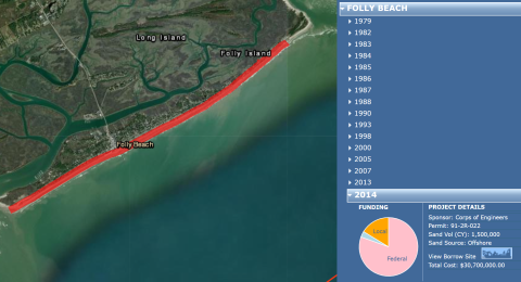 Screenshot of Beach Renourishment Web App