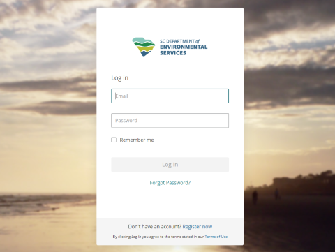 Screenshot of ePermitting Login Page