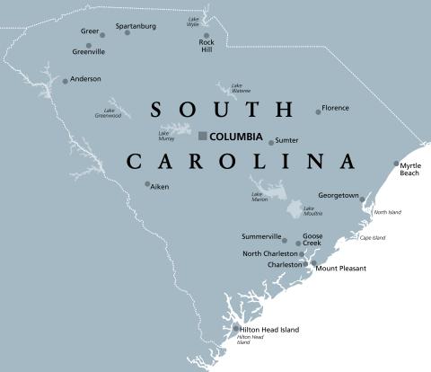 map of south carolina