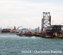A photo of a dredging operation