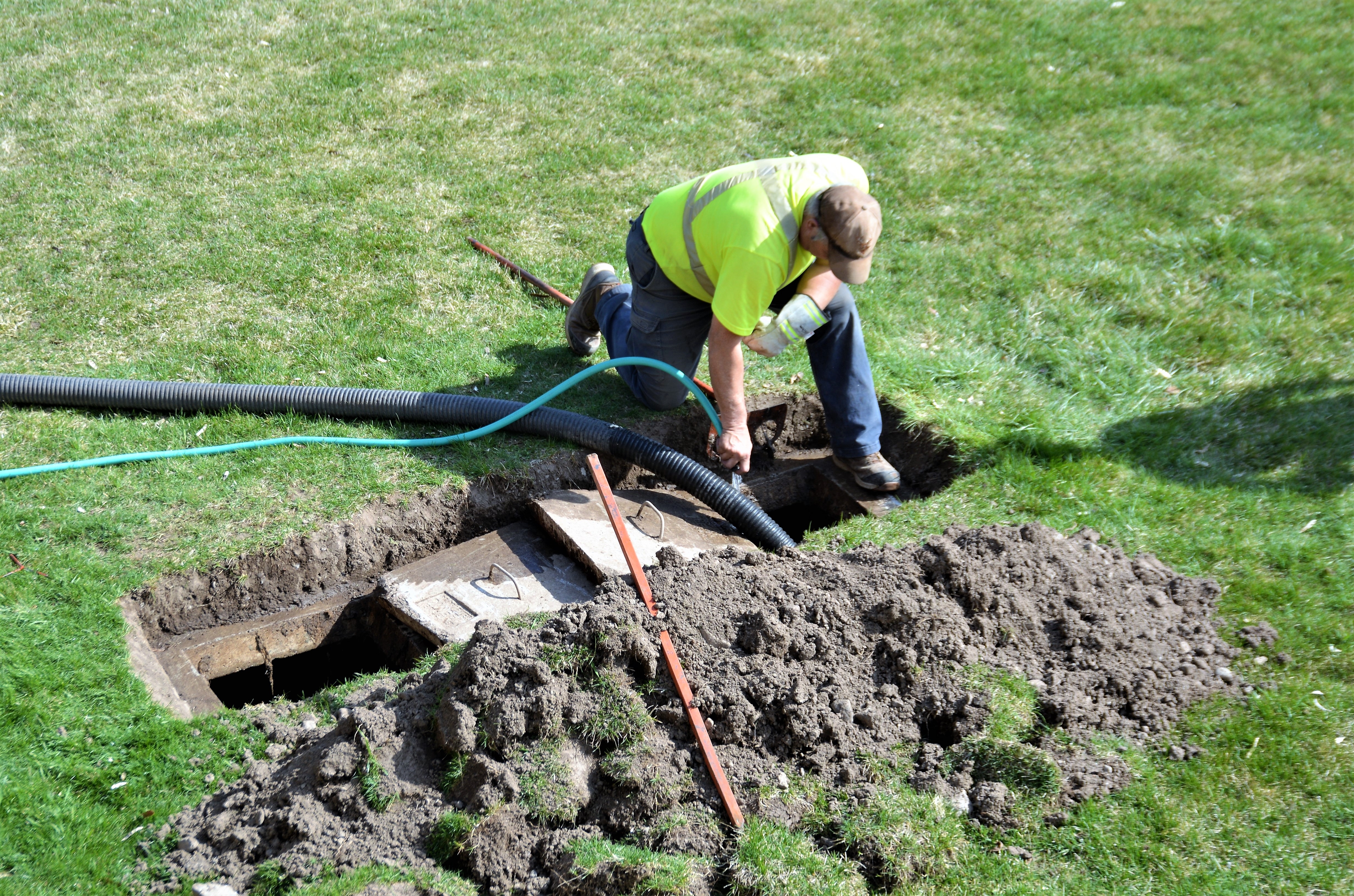 septic tank being pumped